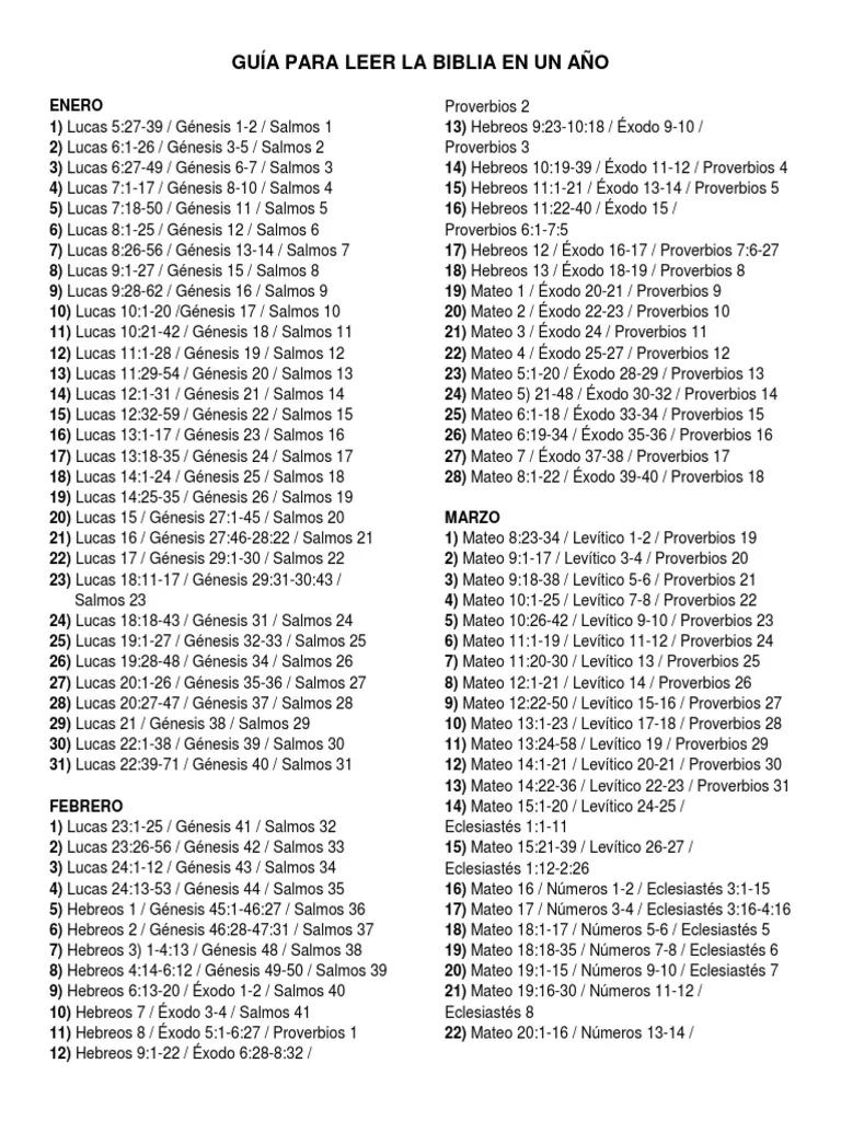 guia de lectura de la biblia en un año - Cómo leer la Biblia en un Año guía