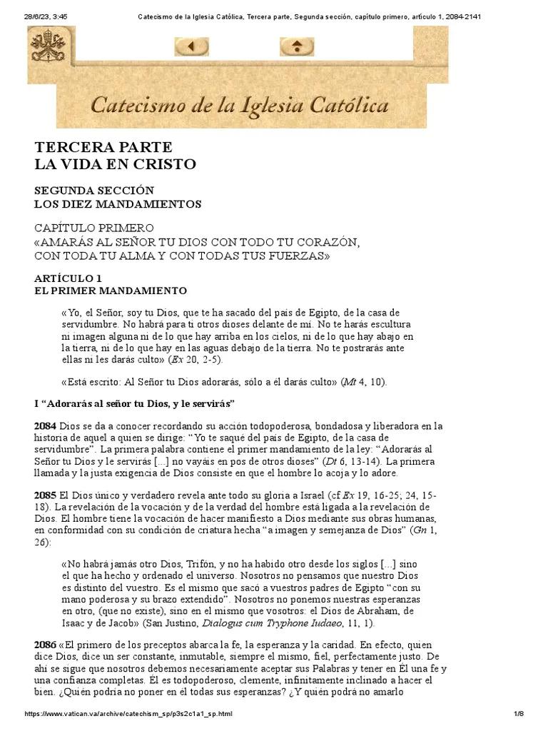 tercera parte del catecismo de la iglesia catolica - Cómo se divide la catequesis