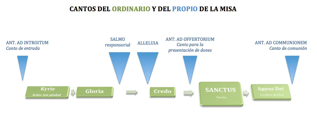 estructura de los cantos de una misa - Cómo se dividen los cantos de la Eucaristia