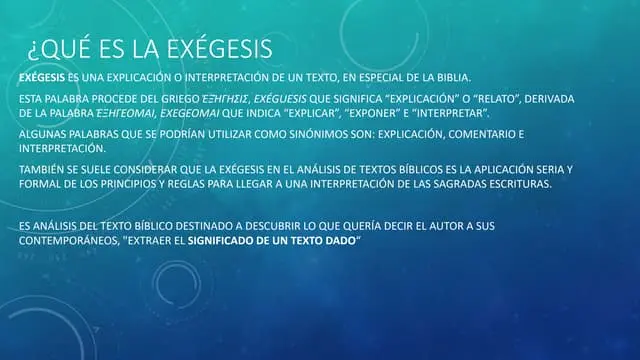 intérprete de un texto especialmente de la biblia - Cómo se interpretan los textos biblicos