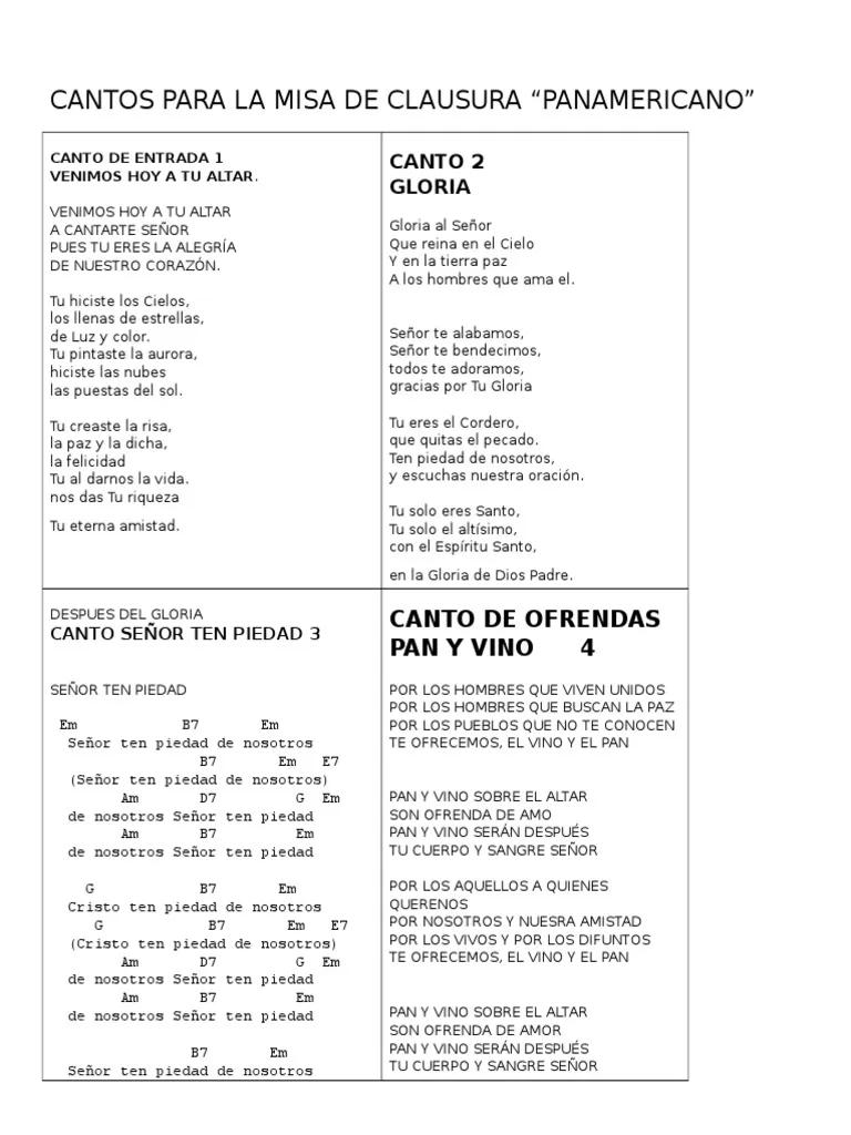 cantos catolicos de misa letra - Cómo se le llama a los cantos católicos