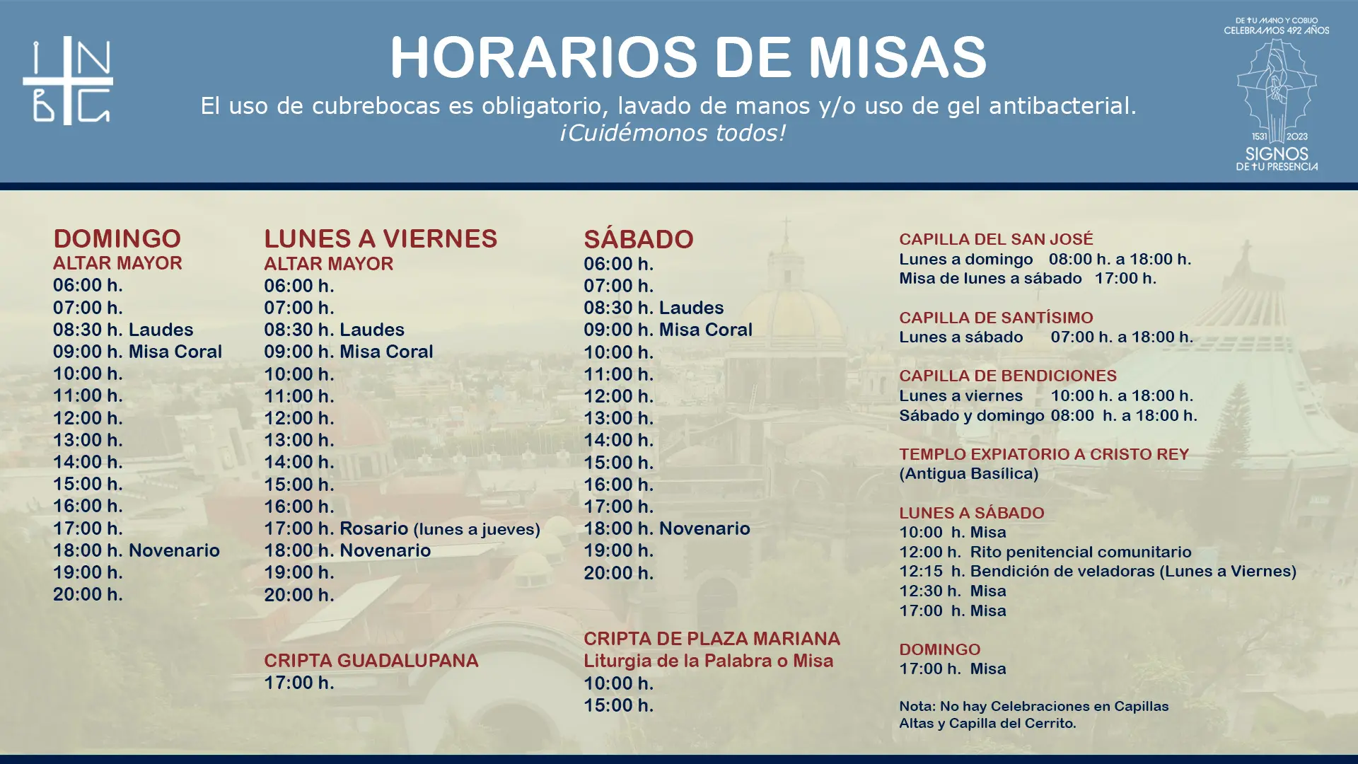 horarios de misa en la parroquia nuestra señora de guadalupe - Cómo se llama el párroco de la iglesia de Guadalupe