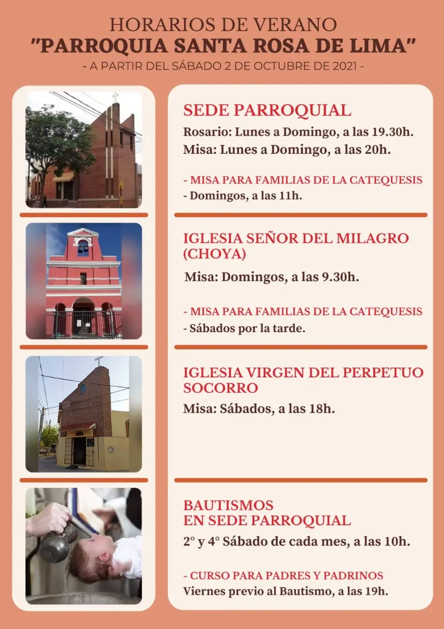 horario misa santa rosa - Cómo se llama la iglesia de Santa Rosa Jauregui