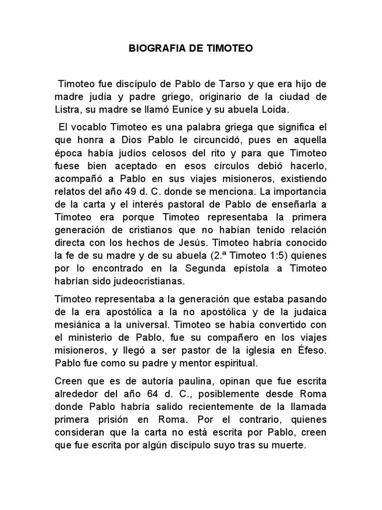 cómo fue la muerte de timoteo en la biblia - Cómo se llamó la esposa de Timoteo en la Biblia