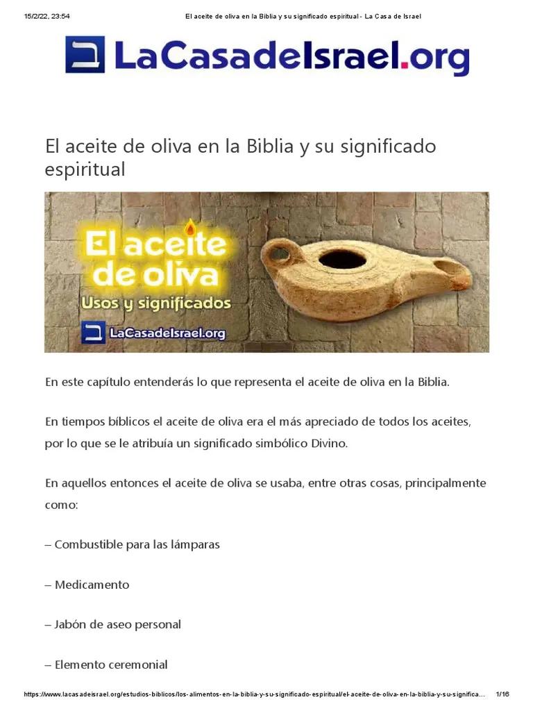 uso del aceite en la biblia - Cómo se usa el aceite bendito