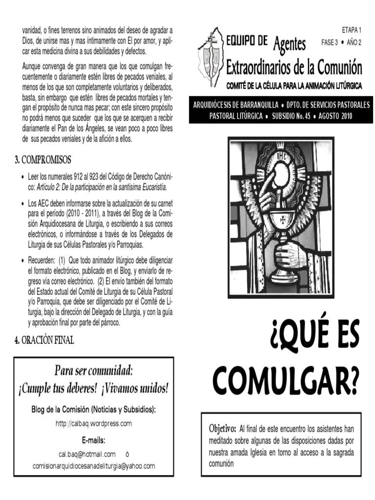 qué es comulgar en la iglesia - Cuál es el significado de comulgar