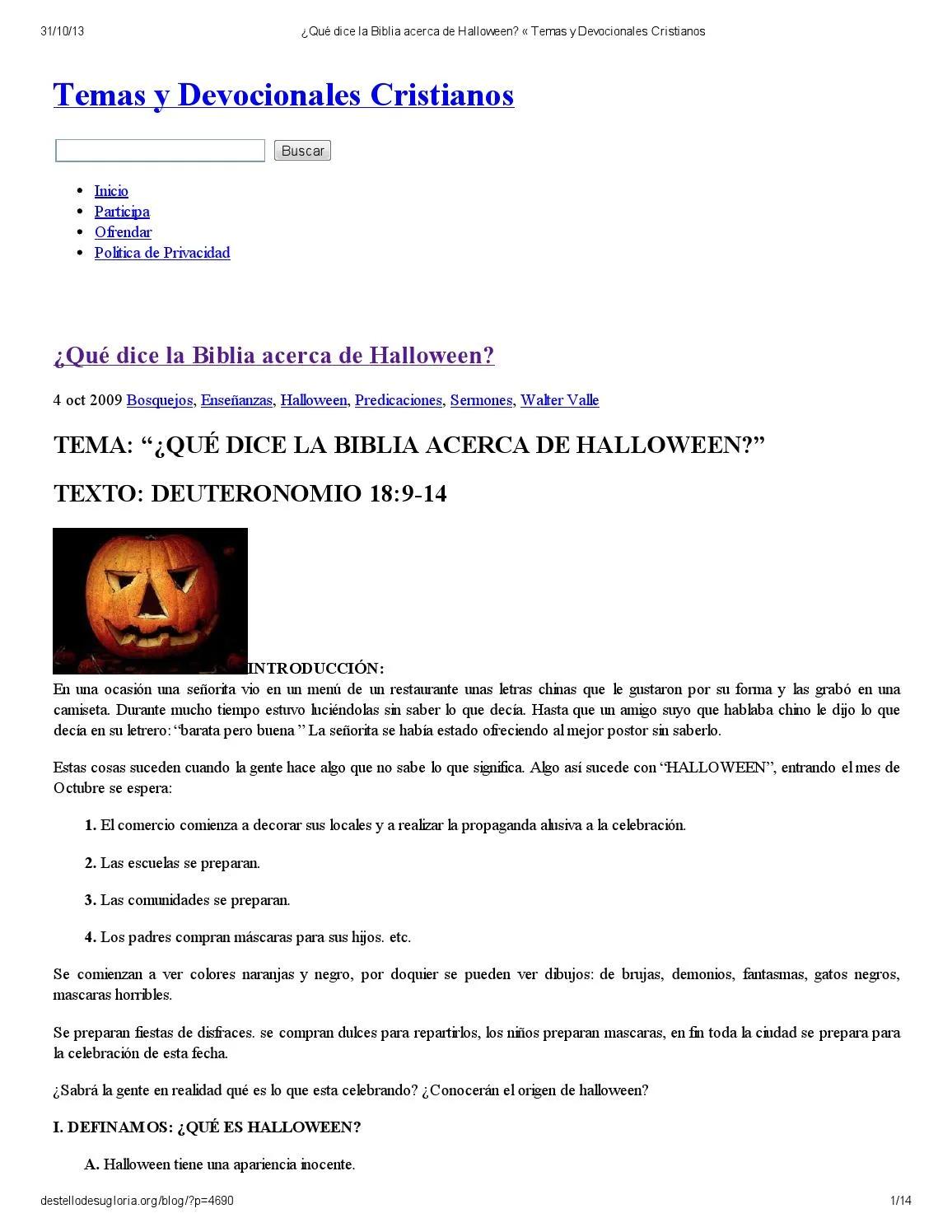 historia de halloween segun la biblia - Cuál es el verdadero significado de Halloween