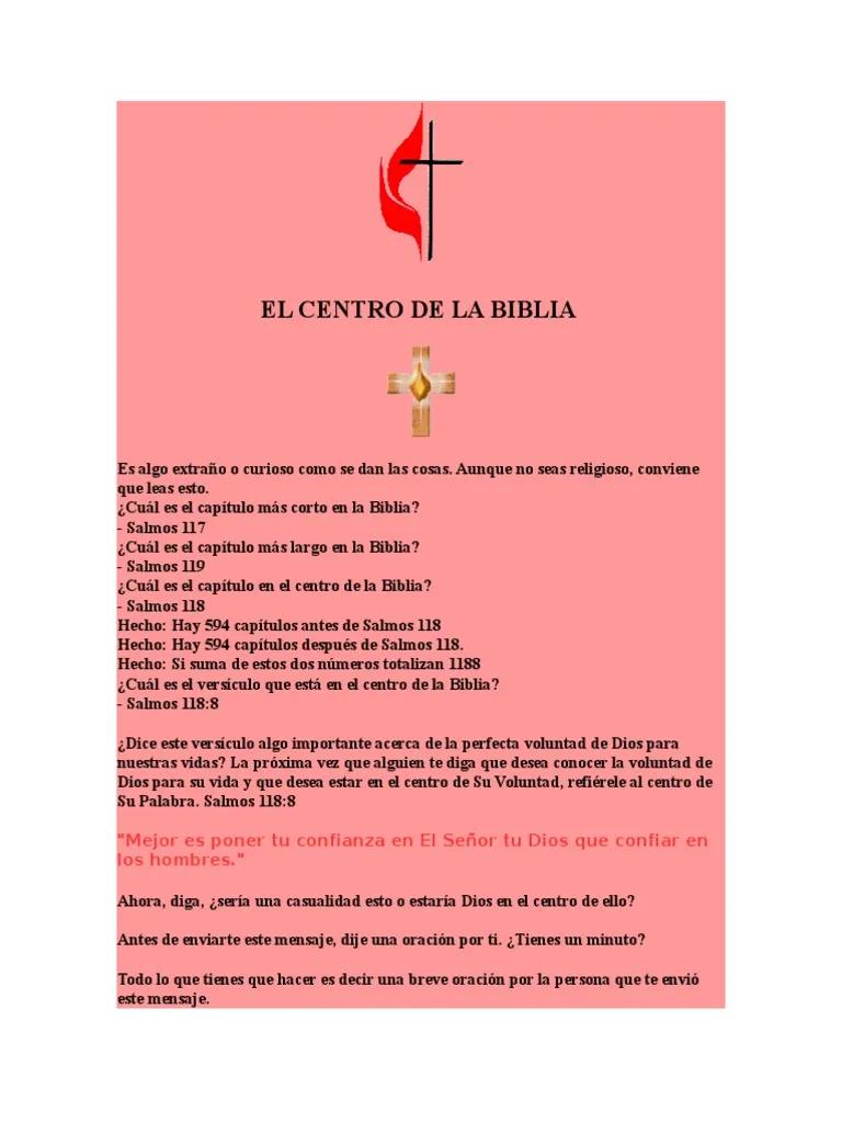 cual es el centro de la biblia - Cuál es el versículo que se encuentra en el centro de la Biblia