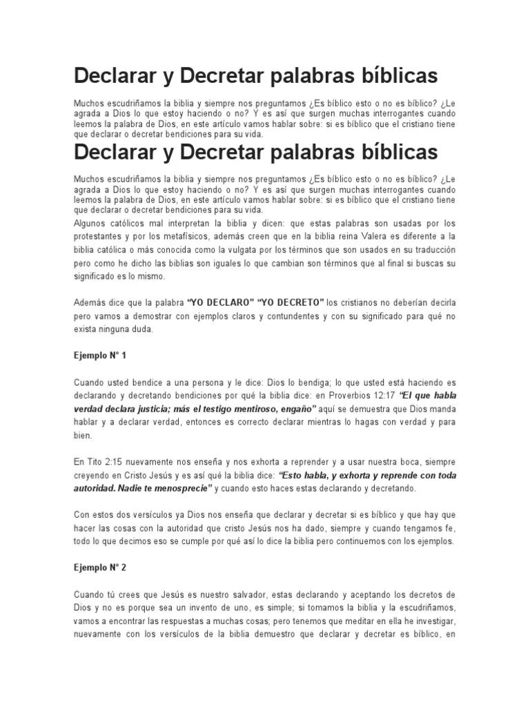 se puede decretar segun la biblia - Cuál es la diferencia entre declarar y decretar