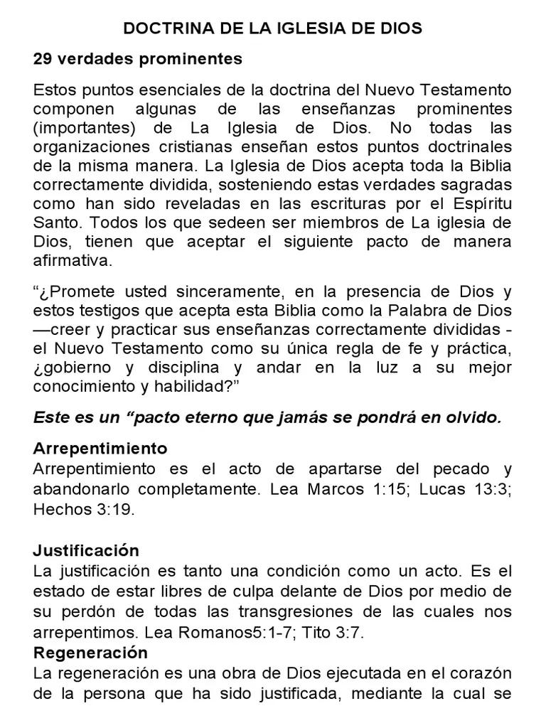 doctrina de la iglesia de dios - Cuál es la doctrina de la Iglesia de Dios de la Profecía