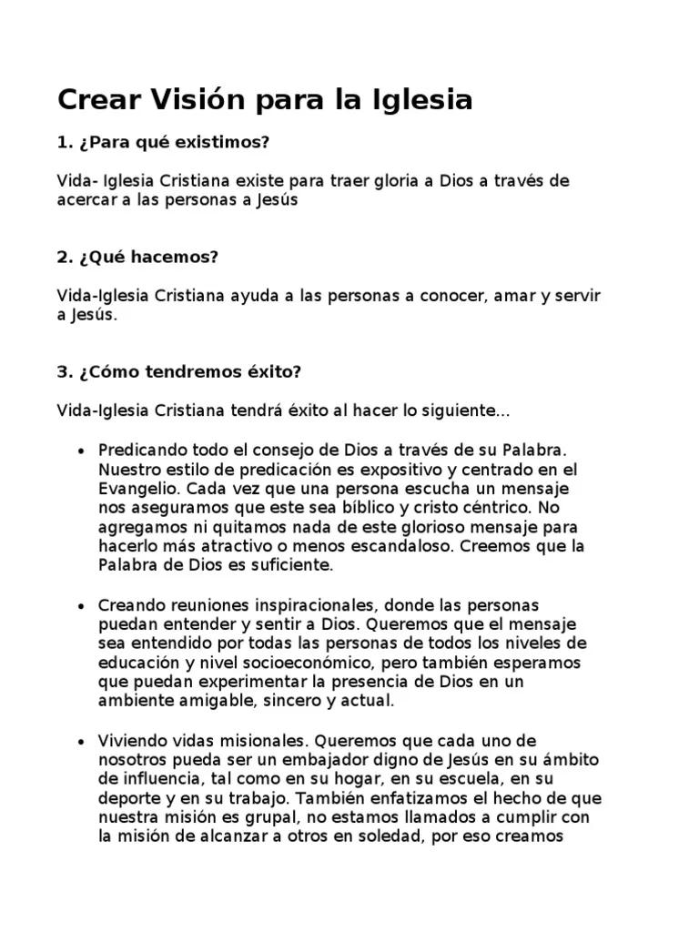 vision de una iglesia evangelica - Cuál es la visión de un pastor