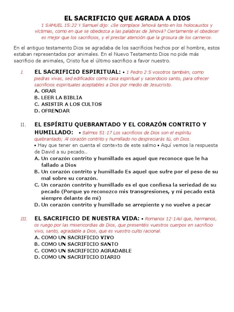 los sacrificios que agradan a dios biblia - Cuáles sacrificios agradan a Dios