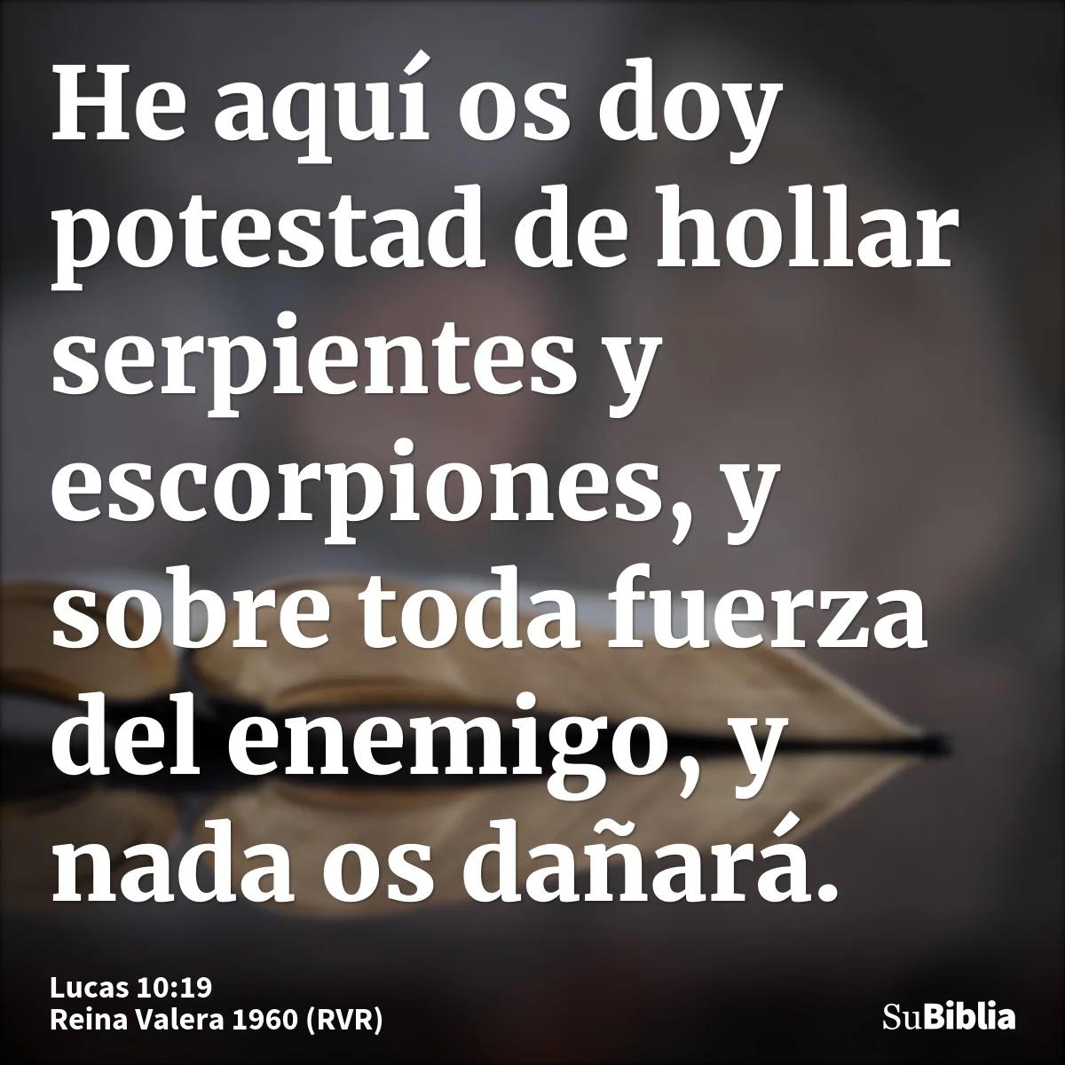 que es hollaras en la biblia - Donde dice en la Biblia hollar serpientes