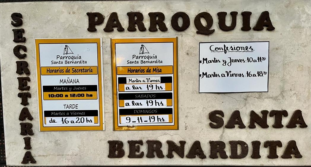 horario de misa santa bernardita - Dónde está Bernardita de Lourdes