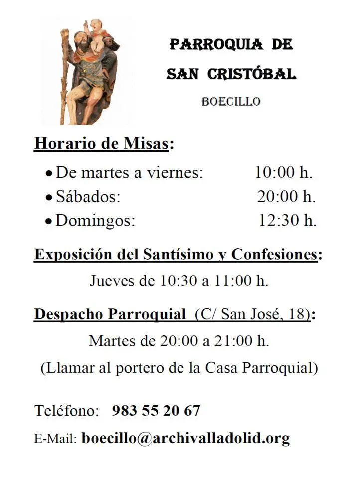 horario de misa en san cristobal - Qué abarca la parroquia San Sebastián