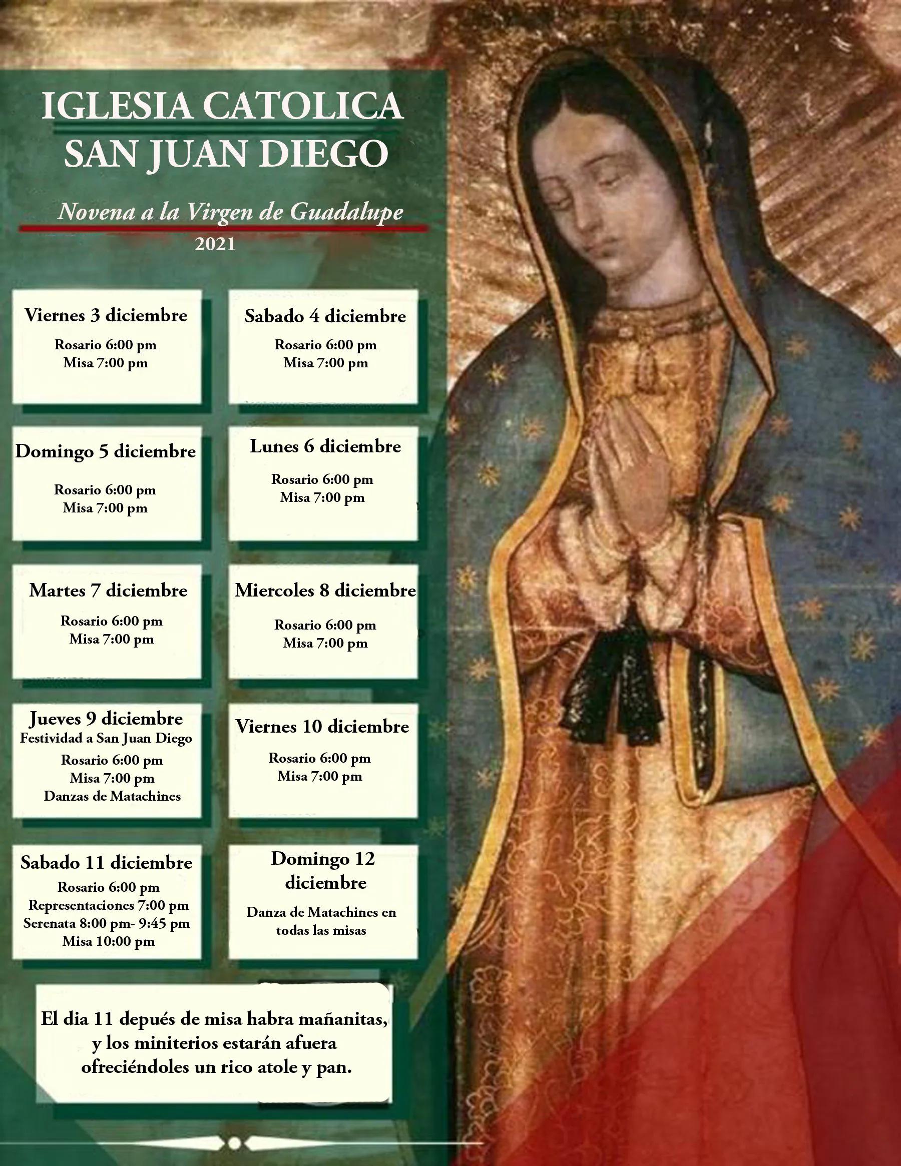 nuestra señora de guadalupe horarios de misa - Qué día es la misa de la Virgen de Guadalupe