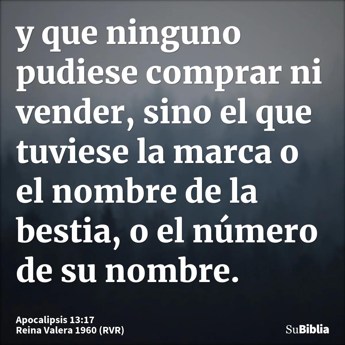 no podran comprar ni vender biblia - Qué dice Apocalipsis 13 15