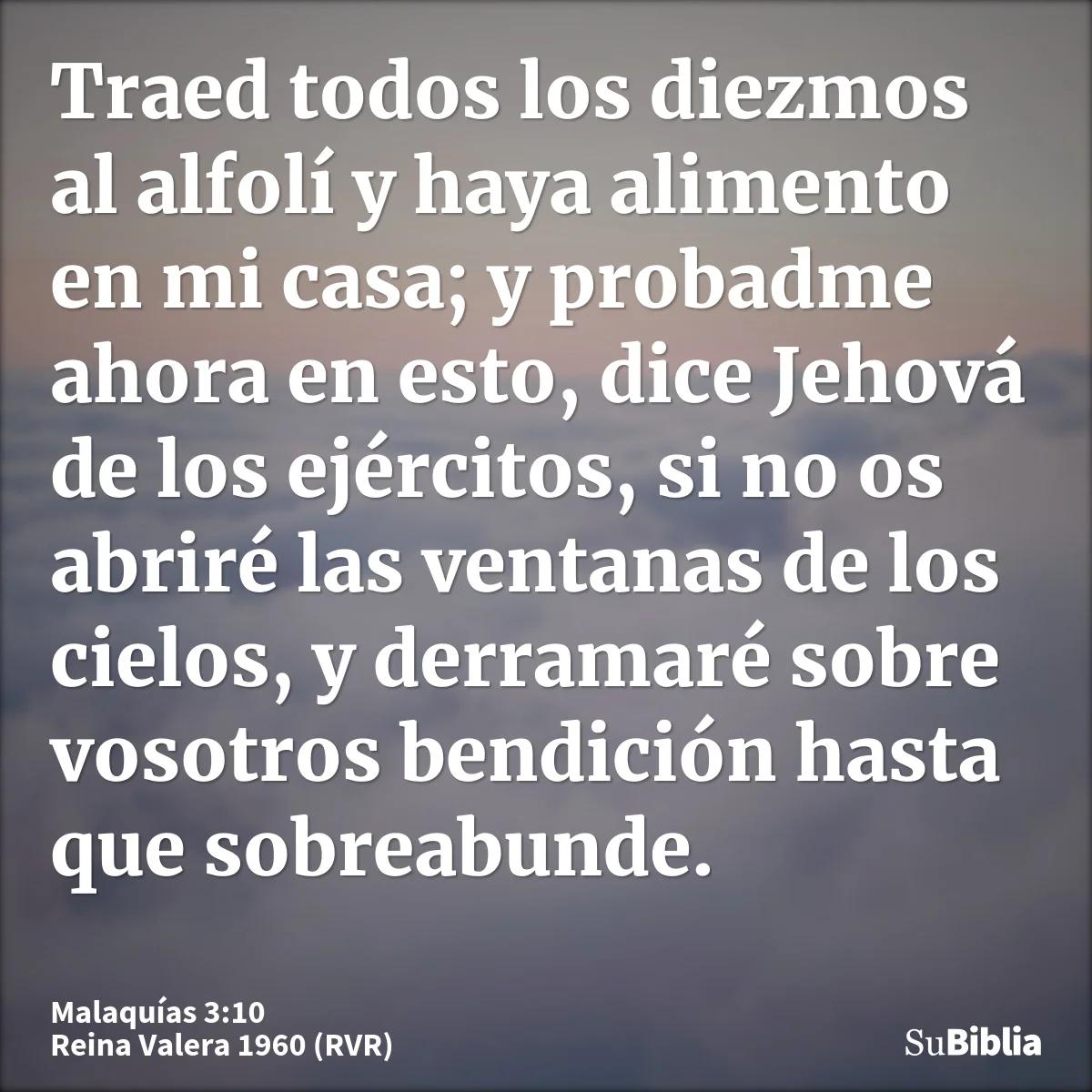 diezmo en la biblia malaquias - Qué dice Malaquías tres días