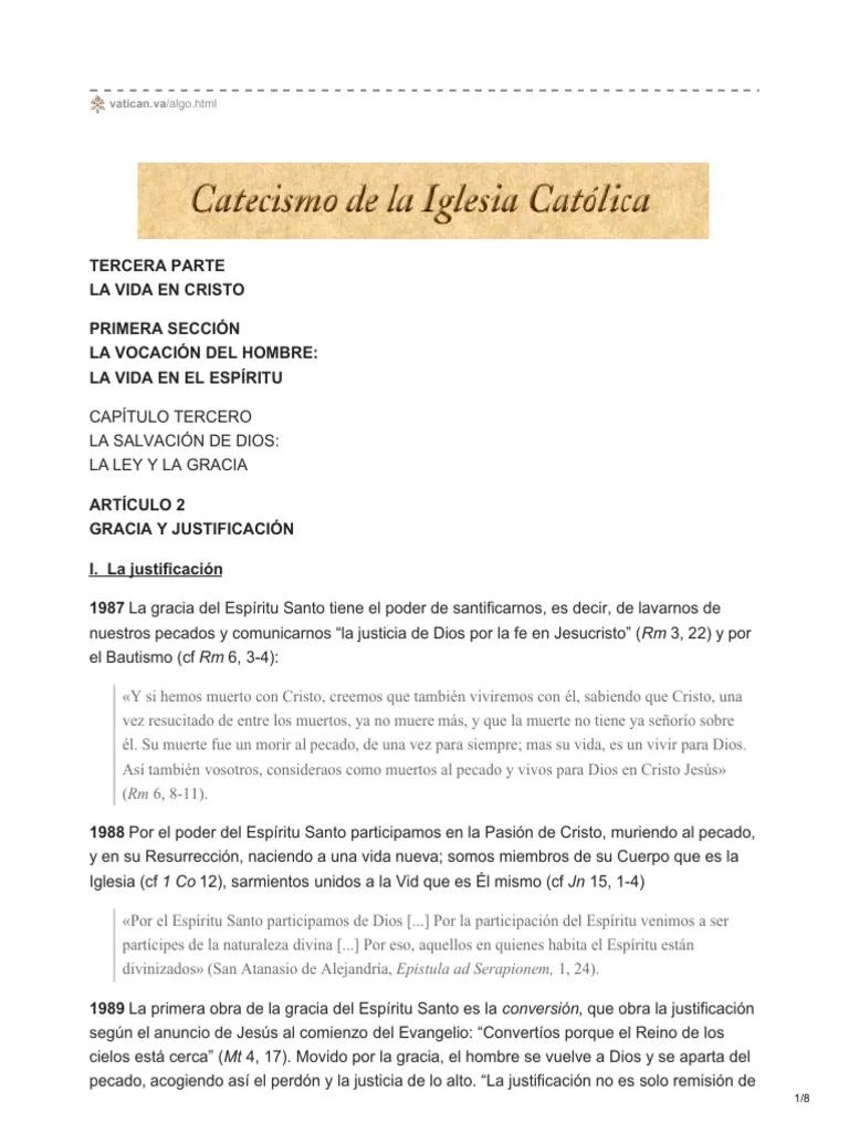 gracia catecismo de la iglesia catolica - Qué es la gracia Catecismo de la Iglesia Católica