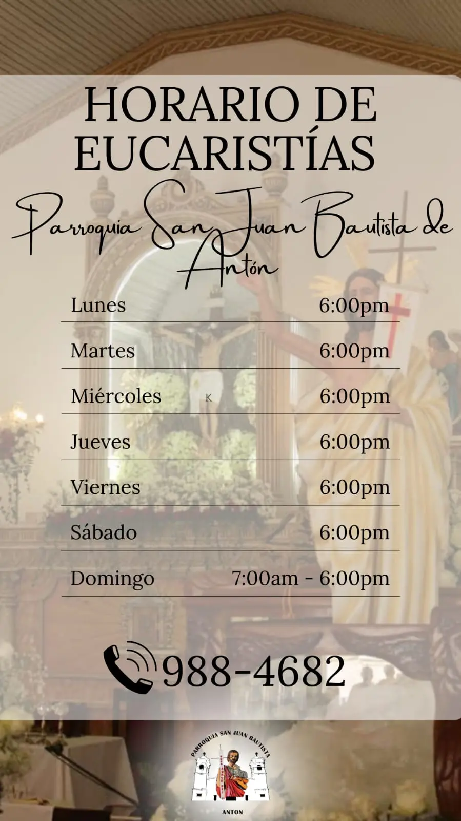 horarios de misa en san juan - Qué hora es la misa del Señor de los Milagros