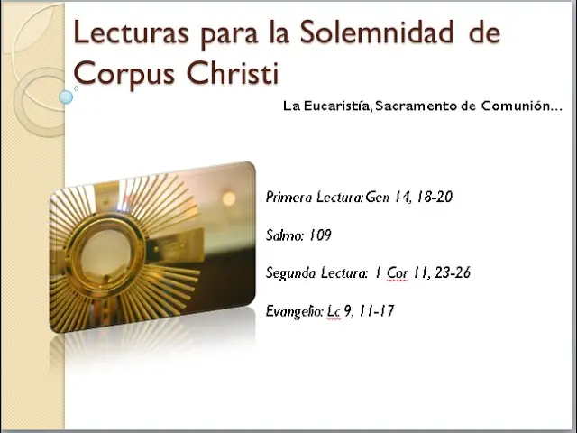 lecturas misa corpus christi - Qué lecturas se lee en Corpus Christi