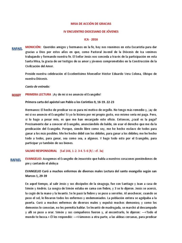 monición de ofrendas para misa de jóvenes - Qué ofrendas se pueden hacer en una Misa