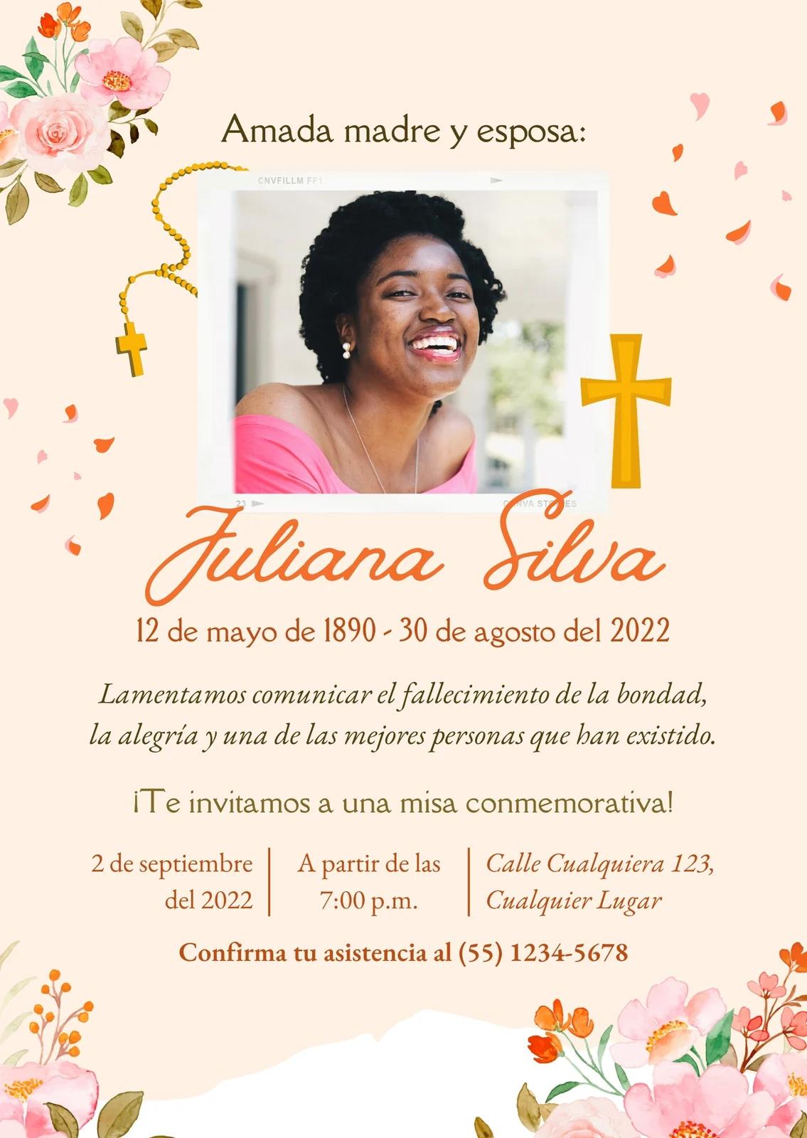 invitacion a misa de difunto - Qué poner en una invitacion a un funeral