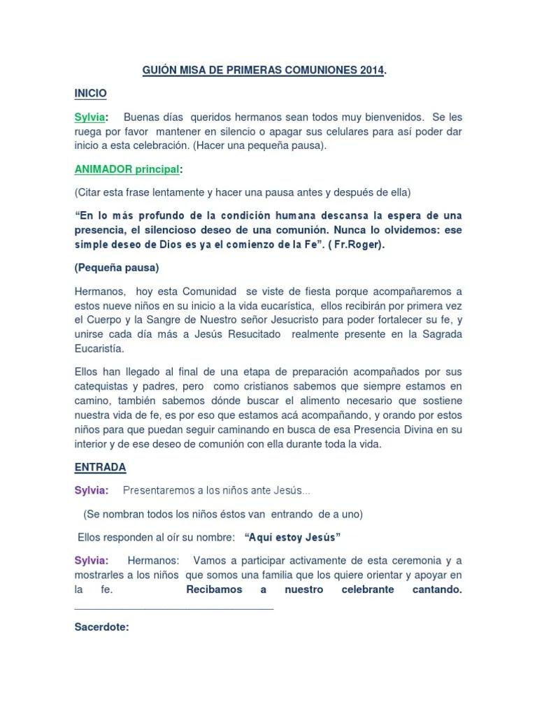 guión para misa de primeras comuniones - Que se le dice a un niño cuando hace la Primera Comunión