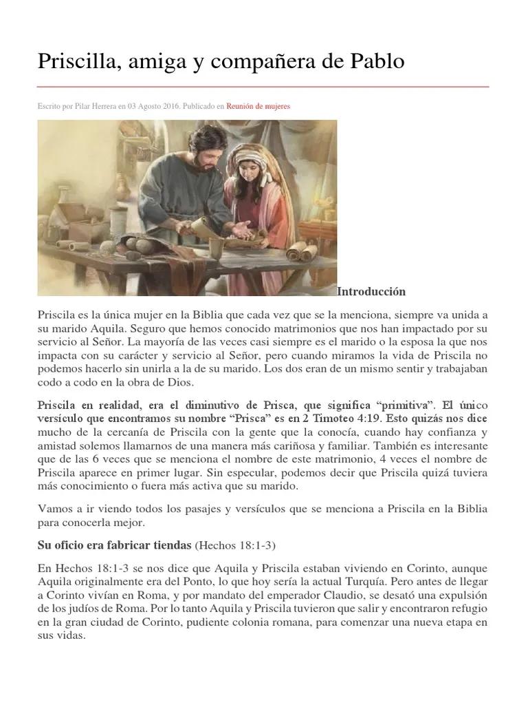 historia de priscila biblia - Quién fue Priscila en la Biblia