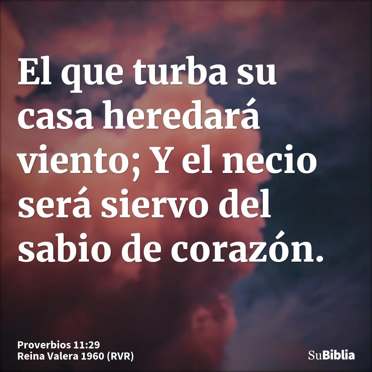 heredaras el viento biblia - Quién ha desordenado su propia casa hereda viento